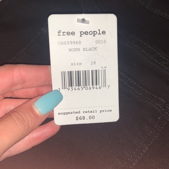 NWT FREE PEOPLE BLACK MINI SKIRT 28 - Picture 4 of 5